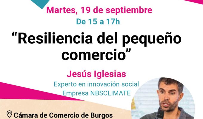 Cartel del taller dirigido a mejorar la sostenibilidad de los comercios de Burgos